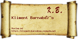 Kliment Barnabás névjegykártya