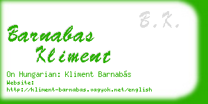 barnabas kliment business card